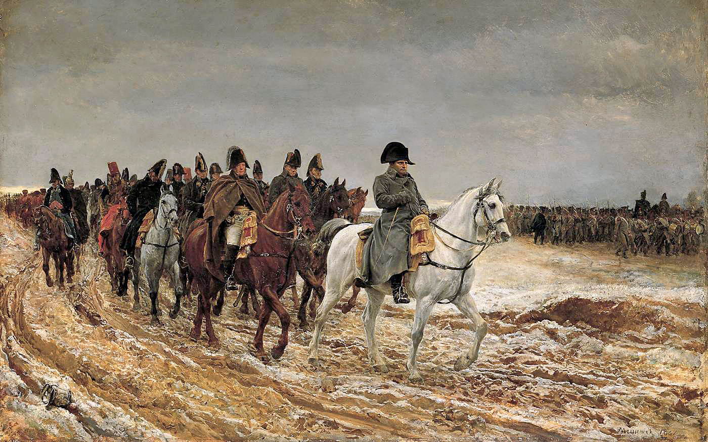 O retrato de Meissonier (Napoleão e sua equipe retornando de Soissons após a Batalha de Laon por Ernest Meissonier