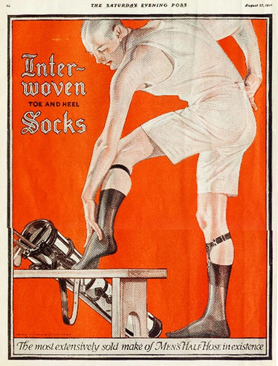 A arte de JC Leyendecker socks | Arte | anuncios, Arte, capas, homo afetividade, ilustração, JC leyendecker, pintura