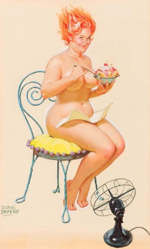 Hilda, a pin-up gordinha que o mundo aprendeu a amar 457016574 7451272258305735 8925430342481153335 n | Arte | Arte, duane bryers, ilustração, pin-up, pintura