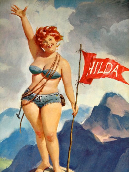 Hilda, a pin-up gordinha que o mundo aprendeu a amar 457741076 7493415344091426 7276890852485553418 n | Arte | Arte, duane bryers, ilustração, pin-up, pintura