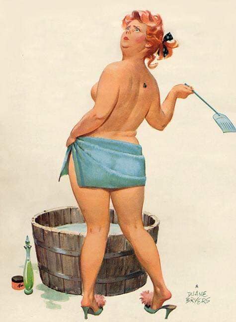 Hilda, a pin-up gordinha que o mundo aprendeu a amar 70771590 2507878426102727 4688565636673044480 n | Arte | Arte, duane bryers, ilustração, pin-up, pintura