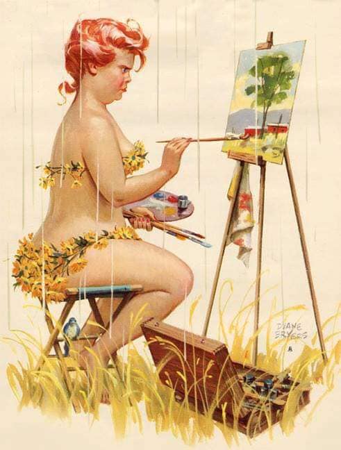 Hilda, a pin-up gordinha que o mundo aprendeu a amar 71324850 2507879022769334 192424941566558208 n | Arte | Arte, duane bryers, ilustração, pin-up, pintura