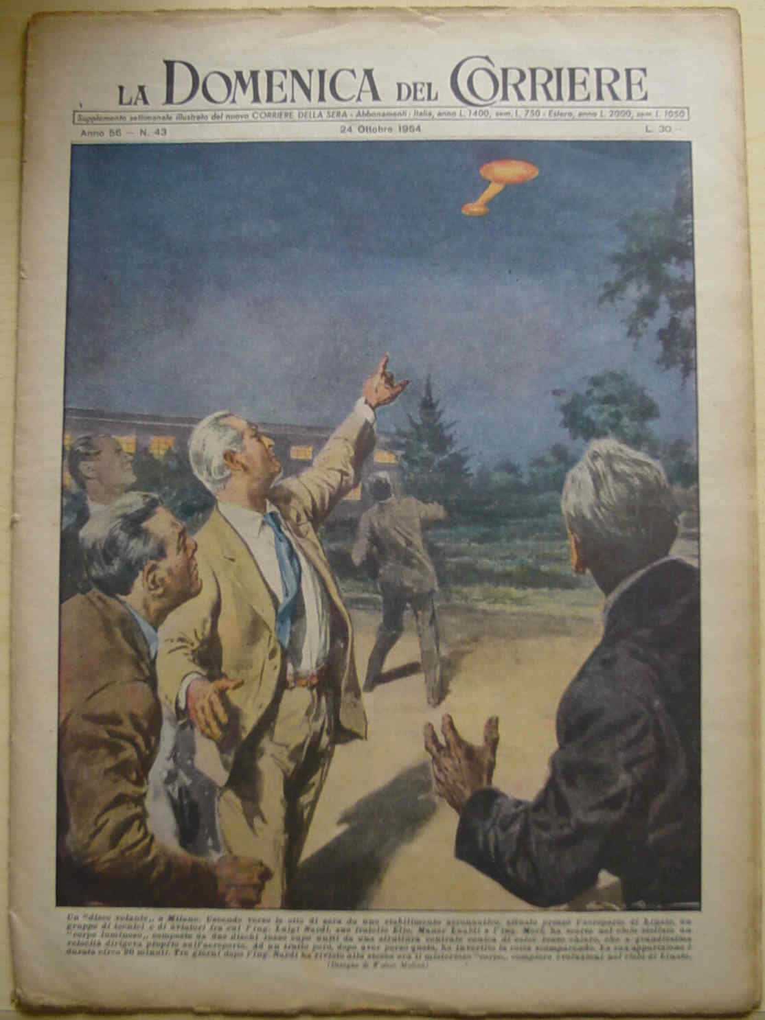 19 capas ufológicas do Domenica del Corriere Aeroporto 1954 | Arte | Arte, ilustração, ufologica