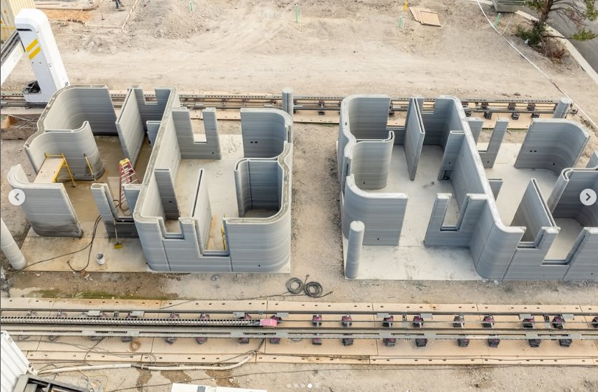Impressão 3d: Um condomínio inteiro As casas durante a impressão