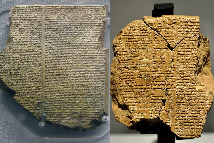 Descoberta uma misteriosa biblioteca que tem 84.000 livros (Esquerda) Tabuleta de argila neoassíria. Épico de Gilgamesh, Tábua 11: História do Dilúvio. Conhecida como a “Tabua do Dilúvio”. (Direita) Tábua V da Épica de Gilgamesh. Créditos da imagem: BabelStone/British Museum via Wikimedia , Osama Shukir Muhammed Amin FRCP(Glasg)/Wikimedia