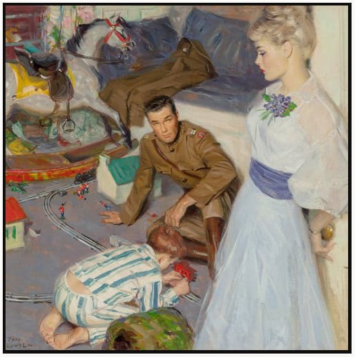 A arte de Tom Lovell ChristmasTrain | Arte | Arte, ilustração, tom lovell