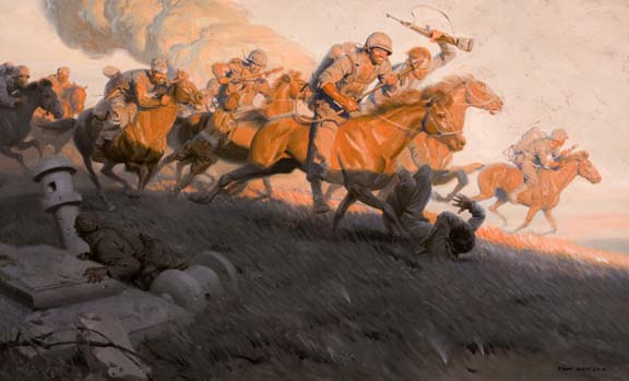 A arte de Tom Lovell HorseSoldiers web | Arte | Arte, ilustração, tom lovell