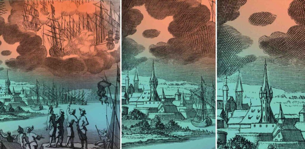 Ufos e avistamentos coletivos UFO 1665 Ausschnitte Illustratio Erasmus Francisci SBB PK xl | Polêmica | aliens, disco voador, estranho, naves, OVNIs, polêmica, ufos