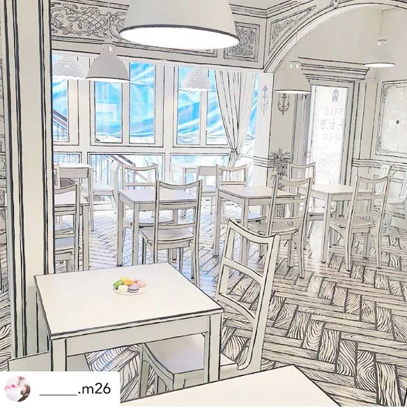 YND 223-14: O café 2d na Coreia CAF1 | Lugares | 2d, café, coréia, Coreia do sul, curioso, preto e branco